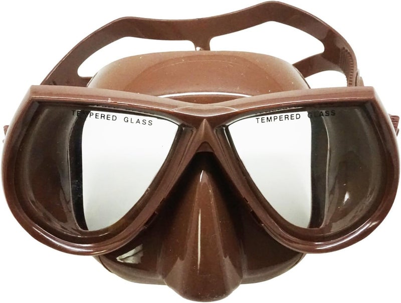 Palantic Low Volume Freediving Mask Brown Silicone Diving Mask for Spearfishing, Scuba Snorkel and Underwater Exploration, Comfortable Fit and Clear Vision Gear for Adult Divers - Image 1